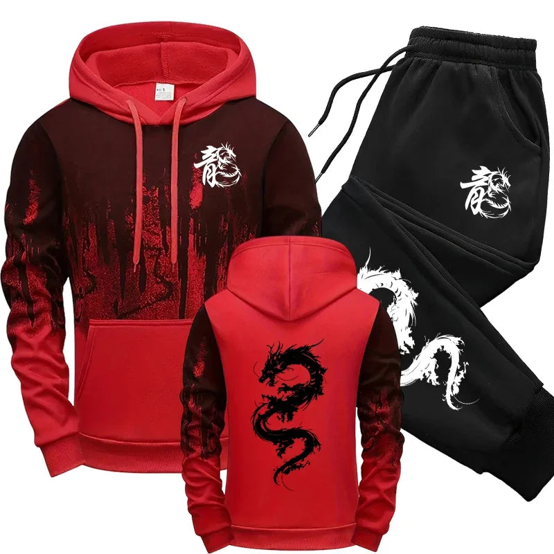 Fashion Men Single Piece Sweatshirts Sweatpants Versatile Men's Tracksuit Casual Comfort Daily Sports Simple Splashed Ink Hoodie