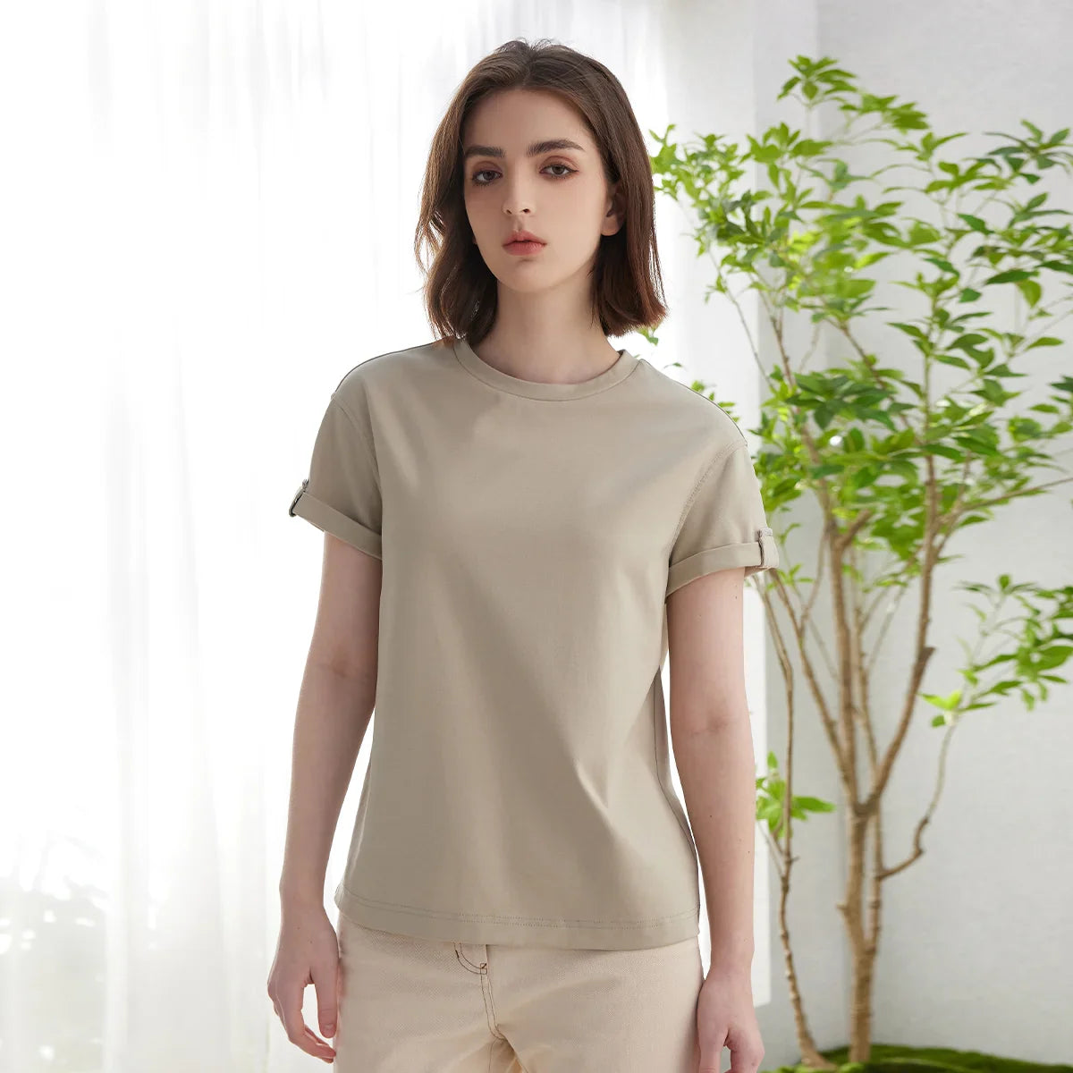 Summer Short Sleeved Clothes Premium Luxury Women's Clothing Combed Cotton Tshirts pima cotton Tee Shirt
