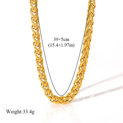 316L Stainless Steel Metal Chain Necklace For Women Fashion 18K Gold Plated Neck Chain Waterproof Jewelry Lady Gift