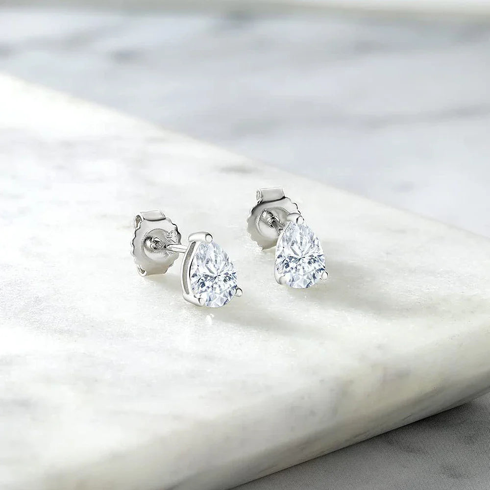 4Carat Pear Cut Real Moissanite Diamond Earrings with Certificats 925 Sterling Silver Waterdrop Shape Stud Earring for Women Men