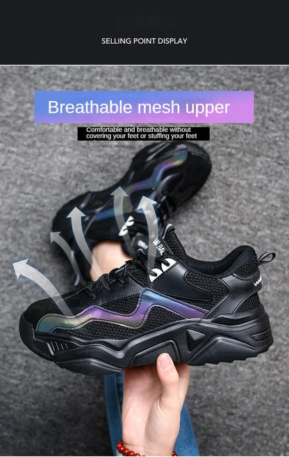 Indestructible Steel Toe Safety Shoes Lightweight Breathable Anti Smashing Puncture Proof Work Boots Protective Sneakers for Men