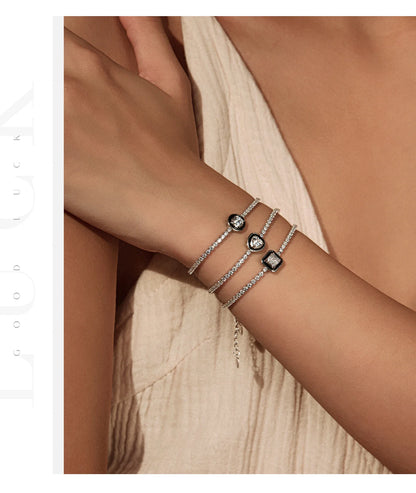 925 Sterling Silver Shinning Stackable Bracelets Stars Geometric Heart Water Drop CZ Tennis Bracelets For Women Jewelry