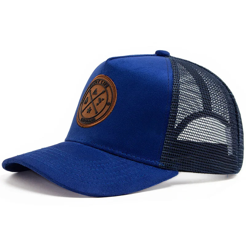 Spring Summer Suede 5 Panel Mesh Baseball Cap Big Head Unisex Trucker Hat Men And Women Sport Snapback Caps Leisure Gorros