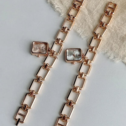 Women Quartz Watch Bracelet Square Dial Quartz Analog Women's Watches Ladies Wristwatch Elegant Female Clock Montre
