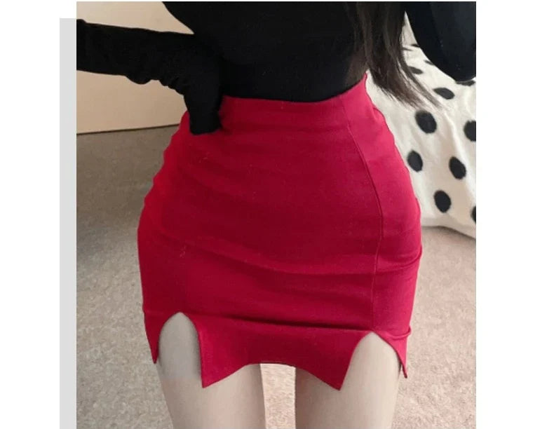 Korean Style 2026 Summer New Slim Comfortable Sexy Mini Skirt Elegant Solid Slim Versatile High Waist Bodycon Skirts for Women