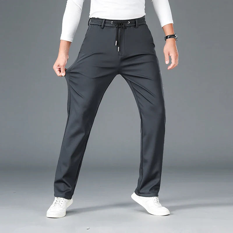 Men's Stretch Casual Pants Autumn Elastic Waist Straight Jogger Sweatpants Korean Business Classic Brand Trousers Male Clothing