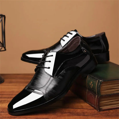 Men's Dress Shoes Formal Suit Tuxedo Lace-Up Oxford Shoe For Business Breathable Casual Shoe For Men