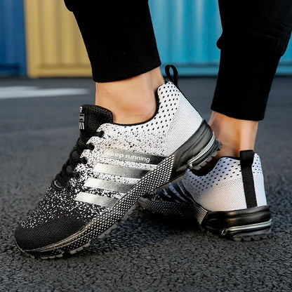 Men's and women's flying mesh surface spring summer breathable casual sports shoes flat vulcanized couple running big size48