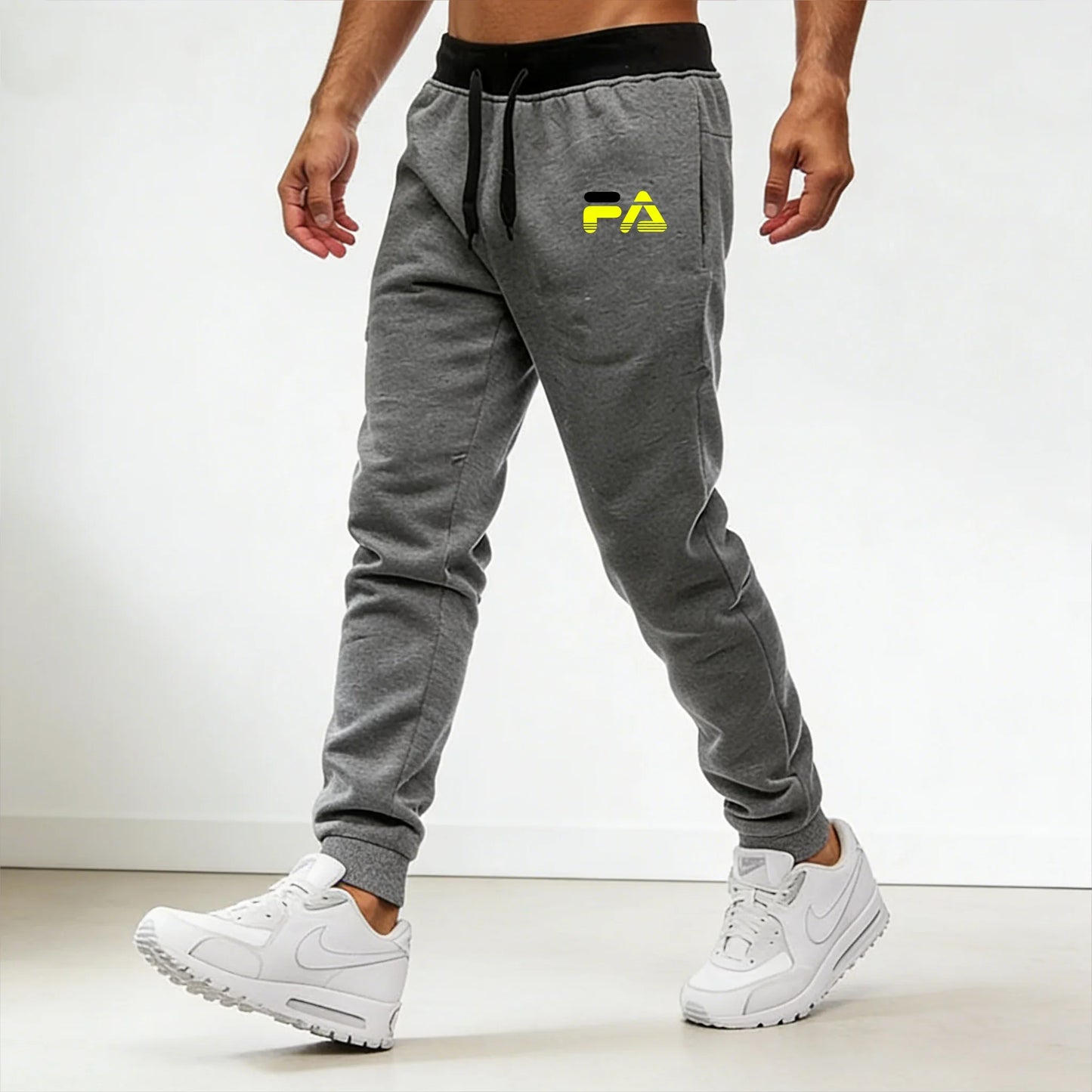 Sports pants men's letter print running pants fitness football training pants slim fit casual sports pants men's small leg Pants