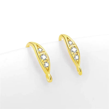 TrustDavis Real 925 Sterling Silver Fashion Dazzling CZ Opening Handmade Ear Hook Earring DIY Accessories Fine Jewelry HY365
