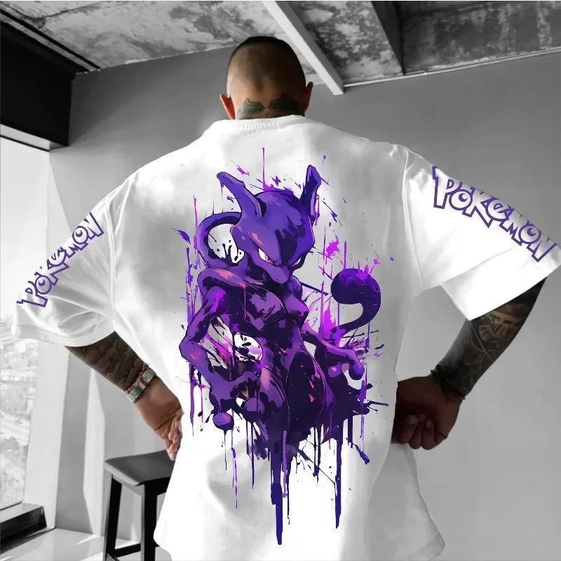 Print T-shirt 2025 Summer New Men's Street Wear Loose Casual Trend Versatile Children's Parent-child Wear Top