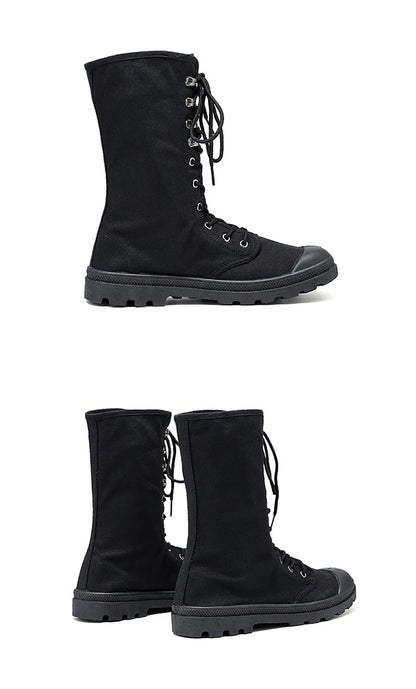 Men Boots Outdoor Fashion Men's Casual Shoes Canvas High Top Shoes Ankle Boots Black High Top Boots