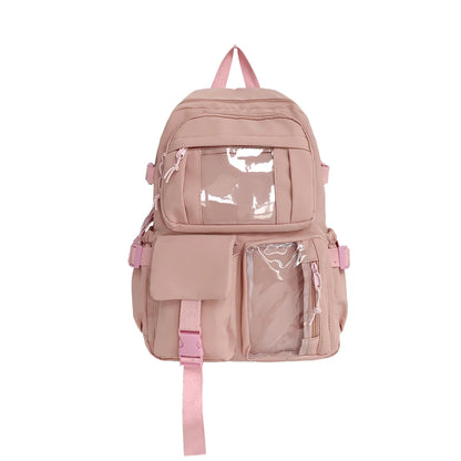 New Cute Nylon Backpack Suitable for Young Girls, Female Students, and Ladies, Multi-Pocket Student Backpack