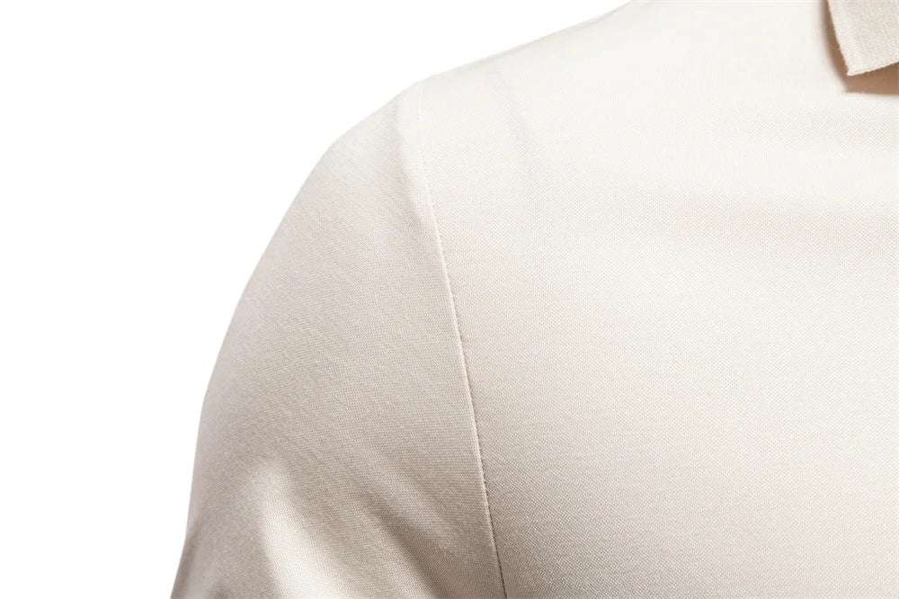 Men's Breathable Silky Polo Shirt Solid Color Soft Skin-Friendly Casual Cool Old Money Style Male Polo Shirts