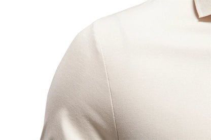 Men's Breathable Silky Polo Shirt Solid Color Soft Skin-Friendly Casual Cool Old Money Style Male Polo Shirts