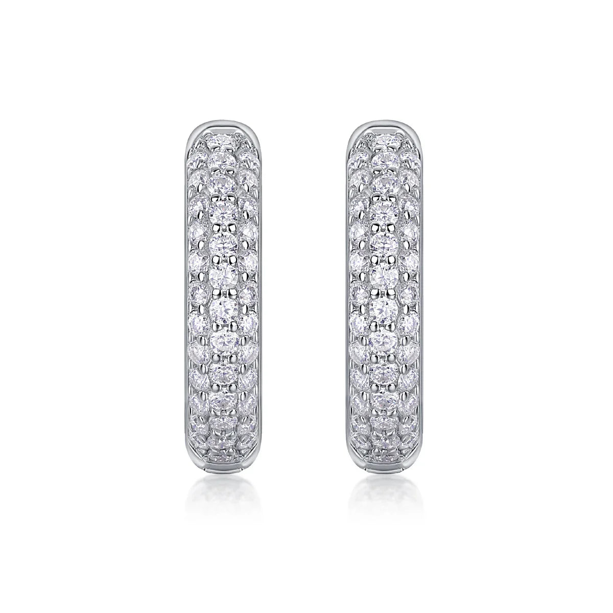 D color moissanite stud earrings 925 silver 18K gold plated hoop earrings, women's wedding party jewelry with gift box