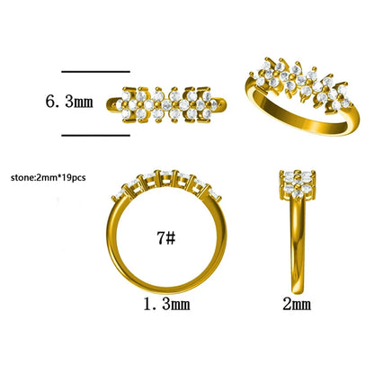 2mm Moissanite Ring With Certificate 925 Sterling Silver Cluster Flower Wedding Rings For Women 14k Gold Plated Jewelry