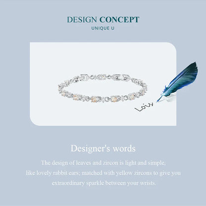 Authentic Luxury Multi-color Zircon Bracelet Rose Gold Color Chain Link Bracelet for Women Birthday Crystal Jewelry
