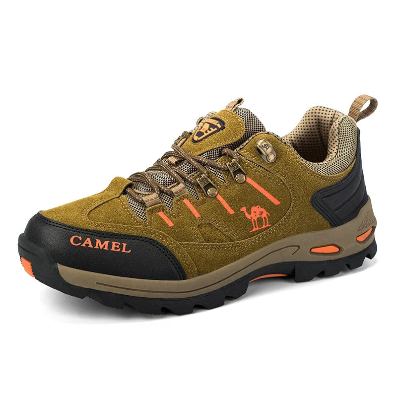 Suede Leather Men Hiking Shoes Outdoor Trail Trekking Sneakers Men Non-slip Breathable Climbing Shoes Men Mountain Sports Shoes