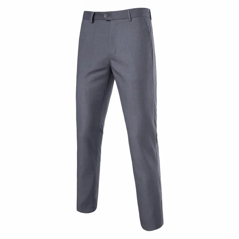Quality Mens Slim Fit Golf Dress Pants Flat Front Suit Pants Business Dress Pants Classic for Business Wedding Work Pants