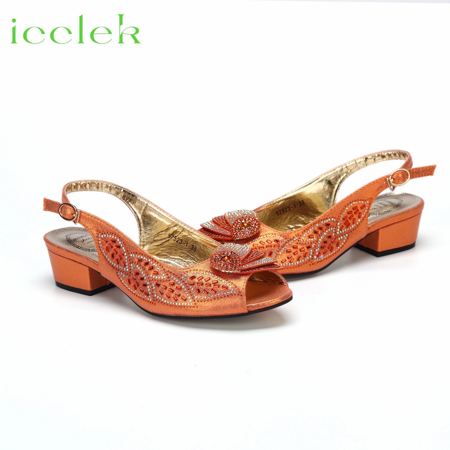 2023 Newest INS Style Brown Color Elegant Low Heels Nigeria Popular Design African Ladies Shoes And Bag Set for Wedding Party