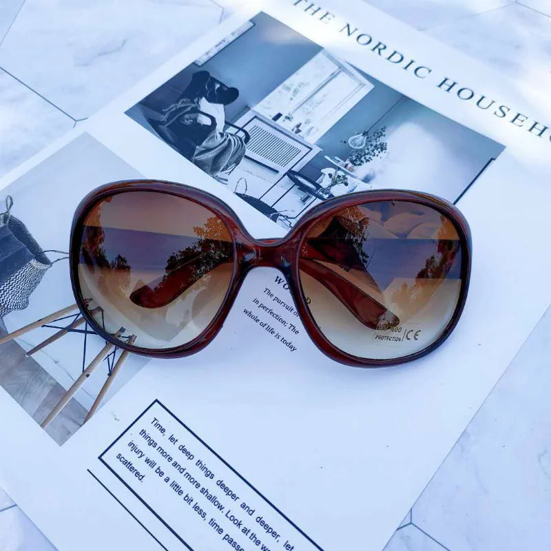 New Large Frame Circular Shape Sunglasses Women Design Brand Fashion Sun Glasses Outdoor Driving Lady Eyewear UV400 Gafas De Sol