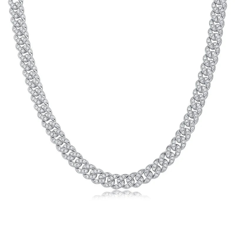 Sparkling Real Full Moissanite Cuban Chain Bracelet for Men Women 8mm S925 Sterling Silver Hip Hop Diamond Link Bracelets