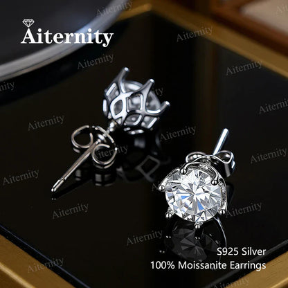 GRA Certificate Promotion 100% Moissanite Earrings for Women Pass Diamond Test Pen Ear Studs 925 Sterling Silver Fine Jewelry