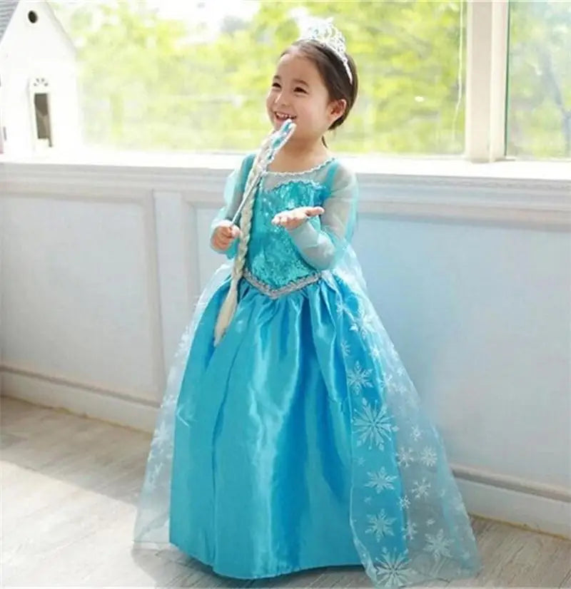 Meninas Rainha da Neve Fantasias Infantis Meninas Festa de Carnaval Baile Vestido Elsa Roupas Infantis Fantasia de Princesa Vestido de Aniversário
