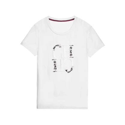 Women's T-shirt 2025 New Hand Embroidered Heavy Industry Casual Top Simple Round Neck Short Sleeve Women's Clothing