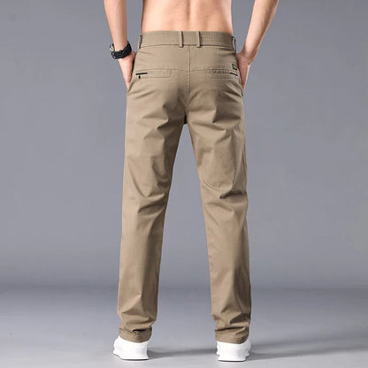 New Casual Pants Men Straight Fit Stretch Autumn Chino Trousers Male Formal Work Business Dress Khaki Fashion Spring Pants