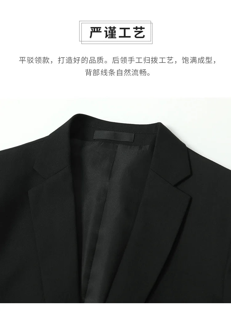 Terno S-8GG (Blazer + Calça) Masculino Moda Casual Ao Ar Livre Cavalheiro Negócios Casamento Slim-fit Formal Estilo Britânico Terno de Casamento