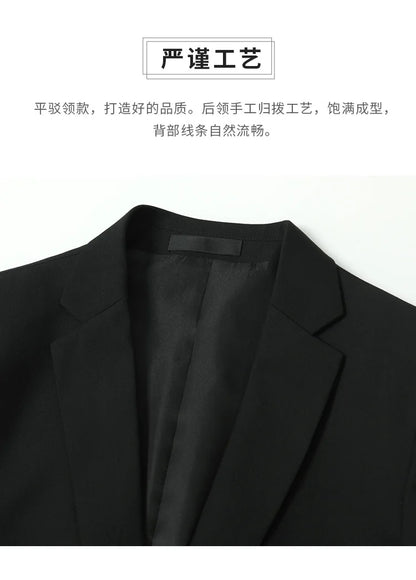 Terno S-8GG (Blazer + Calça) Masculino Moda Casual Ao Ar Livre Cavalheiro Negócios Casamento Slim-fit Formal Estilo Britânico Terno de Casamento