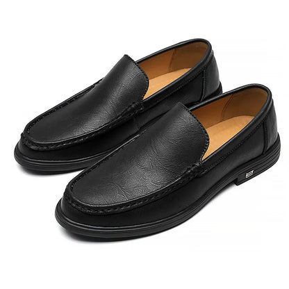 British Style Men's Work Shoes, Lightweight Slip-On Comfortable Loafers, Men's Driving Shoes