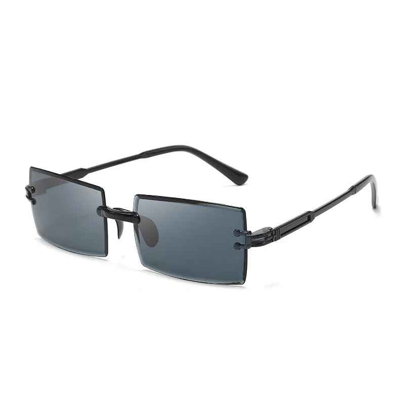 20 Pcs Per Set Rimless Rectangle Sunglasses Fashion Gradient Ocean Lenses Shades Ins Trendy Beach Vacation Sun Glasses