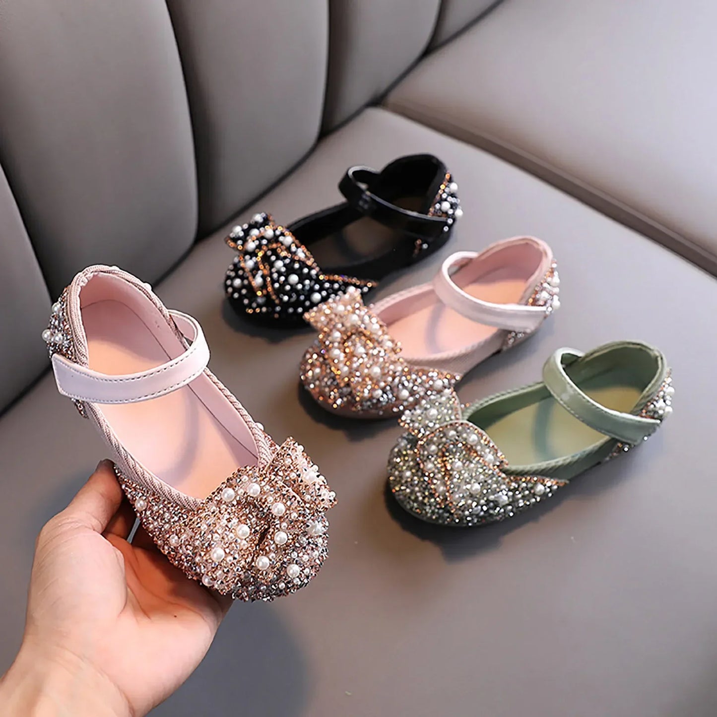 Sandals Toddler Girl Childrens Shoes Pearl Rhinestones Shining Kids Shoes Baby Girls Shoes Girls Thong Sandals Size 3