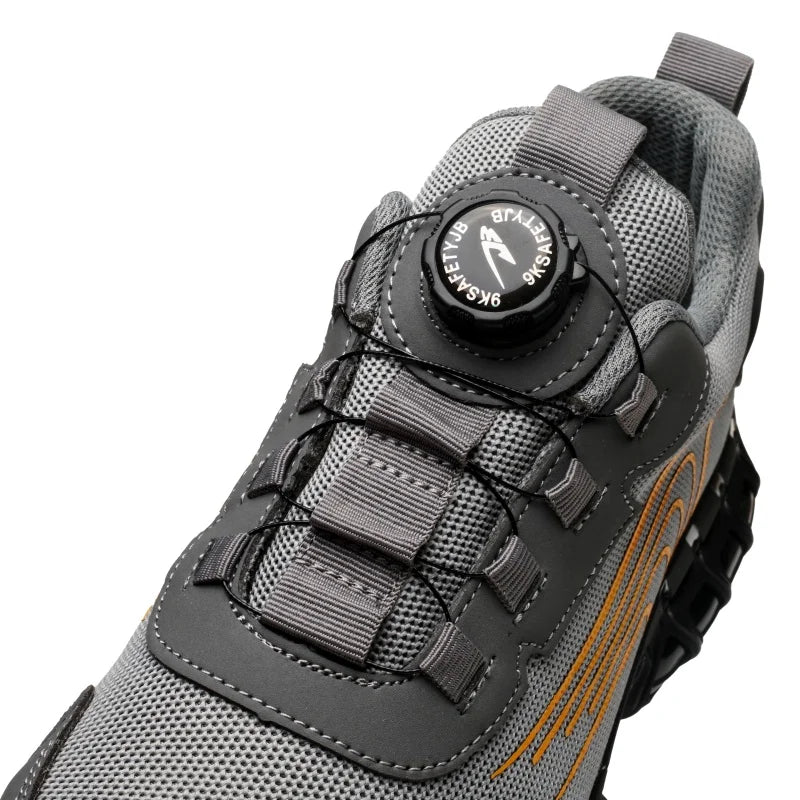 Rotary Buckle Work Safety Shoes For Men and Women Air Soft Sole Lightweight Protective Work Sneakers Men Breathable Boots