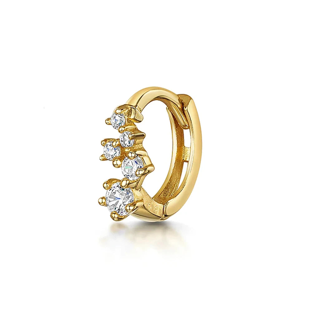 925 Sterling Silver Glossy Hoop Earrings Gold Color Tiny Cartilage Piercing Small Huggie Earring Fine Jewelry Accessories