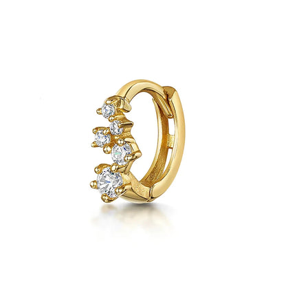 925 Sterling Silver Glossy Hoop Earrings Gold Color Tiny Cartilage Piercing Small Huggie Earring Fine Jewelry Accessories