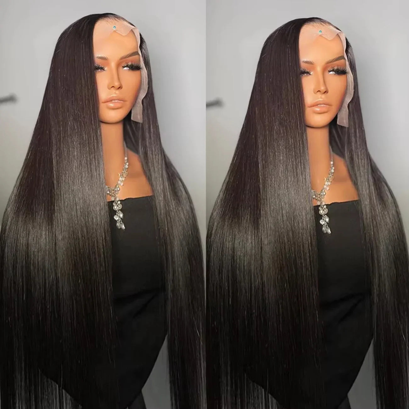 40 Inch 13x6 Hd Lace Frontal Wig 200% Density Brazilian Straight 13x4 Lace Front Human Hair Wigs Natural Hairline Bleached Knots