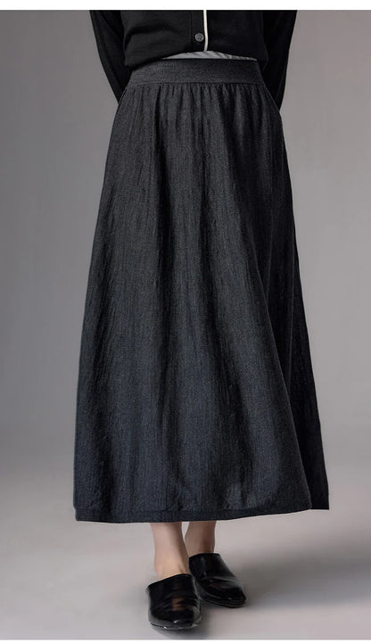 High Quality Women's 100% Worsted Wool Skirts Spring Autumn Female Knitwear Thin Lady Bottoms Cozy Clothing Summer Long Dresses