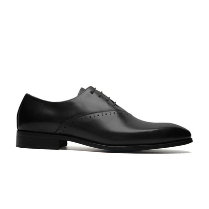 High Quality Men's Genuine Leather Wedding Dress Shoes Pointed Toe Lace-Up Formal Oxfords in Brown/Blue for Party Dinner