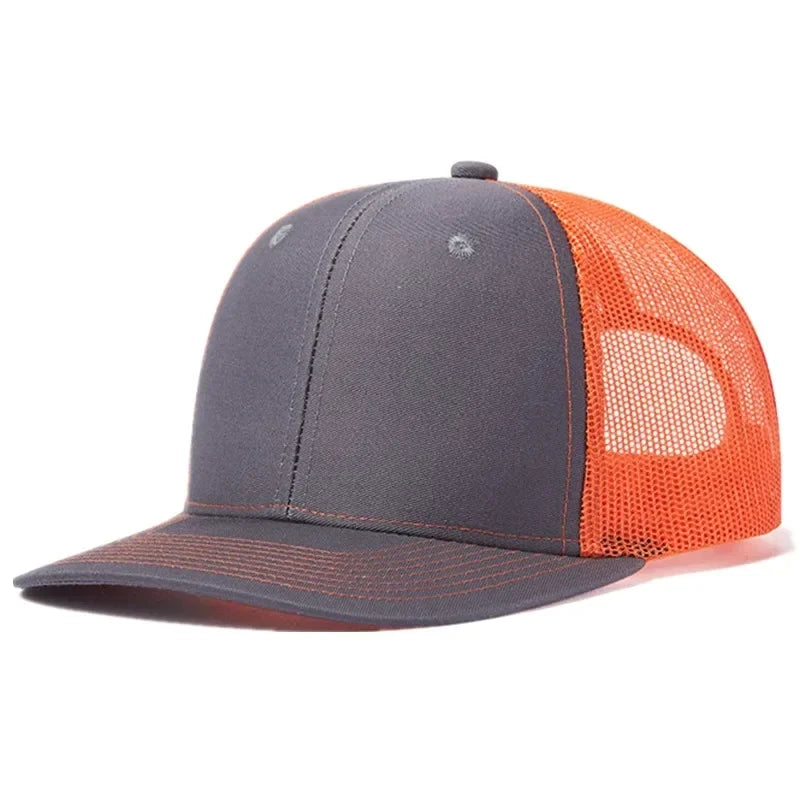 Unisex Cap Slight Curved Brim Style Trucker Hat  Men & Women Casual Outdoor Breathable Summer Cap