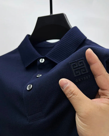 100% cotton breathable polo shirt short sleeve men's brand T-shirt 2023 summer high-end embroidery casual loose Paul shirt men's