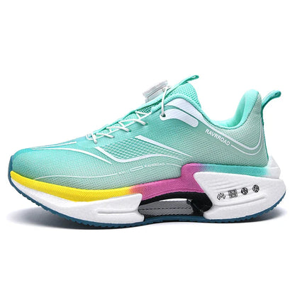 Family carbon plate running shoes for Boys Big Boys Student rotating button Technology TPU+ Popcorn high pop sneakers for girls