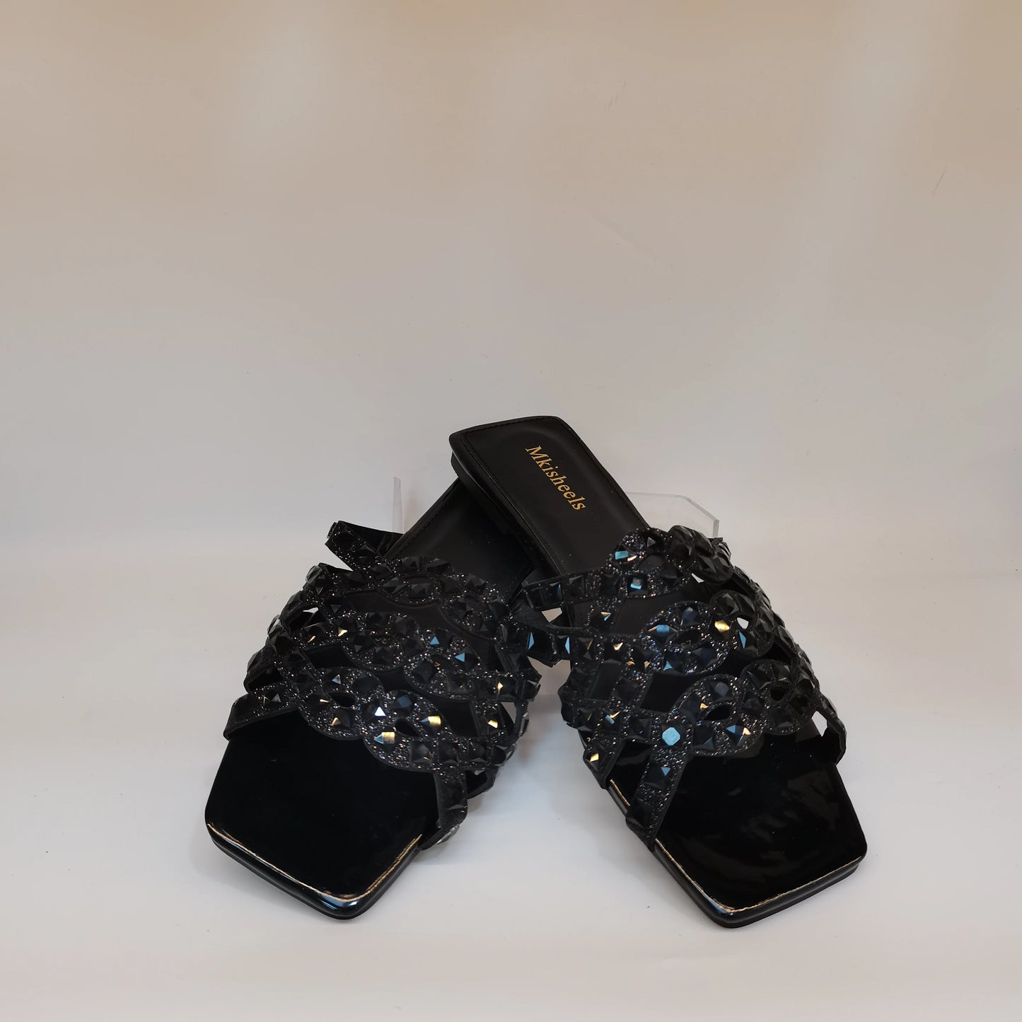 Pretty Soft Flat Shoes With Bag Set For Woman Fashion Style Rhinestone Party Slippers And Women Purse Latest Design