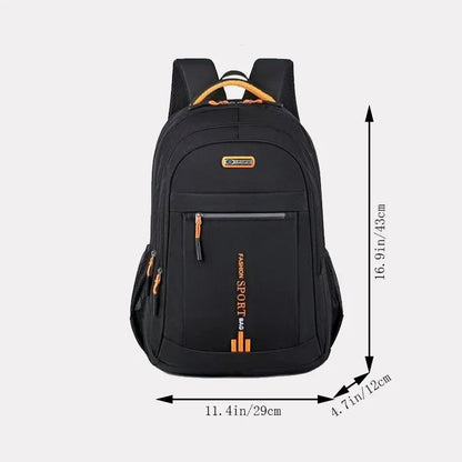 Handy Versatile Contrast-Zip Backpack Multi-color Adjustable-strap Lightweight for School Sports Commute Casual Stylish Bag