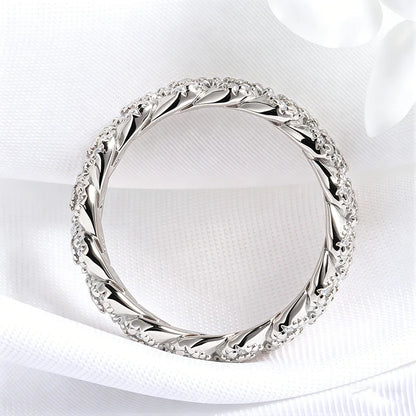 Moissanite Iced Out Cuban Link Rings Pure 925 Silver Bling Hip Hop Chain Ring for Women Men Couple Jewelry D Vvs1 Band