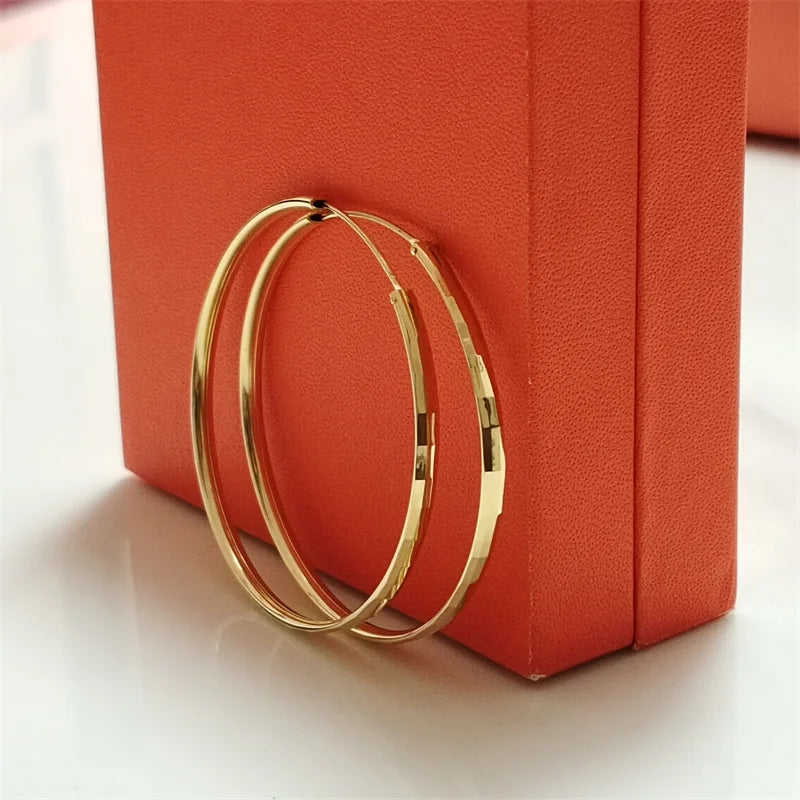 925 Sterling Silver Hoop Earrings For Women 18K Gold Plated Jewelry Dazzling Women's Hoops Earrings Christmas Gifts