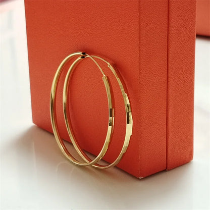 925 Sterling Silver Hoop Earrings For Women 18K Gold Plated Jewelry Dazzling Women's Hoops Earrings Christmas Gifts